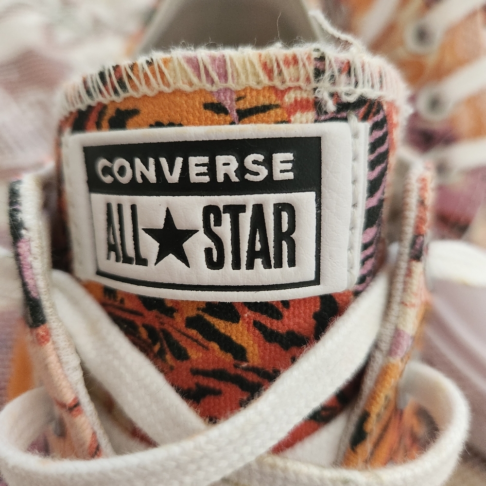 Converse Womens Tropical Print Sneakers Orange Pink Size 9.5/41 Eur - Picture 5 of 10